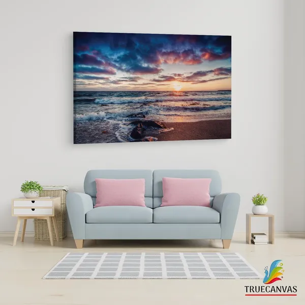 Multicolor_Beach_Shore_Ocean_Sea_Sky,_Wooden_Framed_Canvas_Paintings_|_For_Living_Room_|_Bedroom_|_Office_|_Gallery_|_Ready_Wall_Mount_Canvas_Wall_Art_Painting_|_Size_-_12_X_18In,_Ct0981