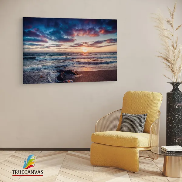 Multicolor_Beach_Shore_Ocean_Sea_Sky,_Wooden_Framed_Canvas_Paintings_|_For_Living_Room_|_Bedroom_|_Office_|_Gallery_|_Ready_Wall_Mount_Canvas_Wall_Art_Painting_|_Size_-_12_X_18In,_Ct0981