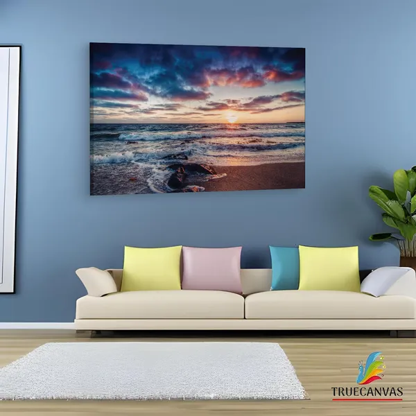 Multicolor_Beach_Shore_Ocean_Sea_Sky,_Wooden_Framed_Canvas_Paintings_|_For_Living_Room_|_Bedroom_|_Office_|_Gallery_|_Ready_Wall_Mount_Canvas_Wall_Art_Painting_|_Size_-_12_X_18In,_Ct0981