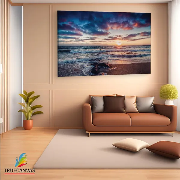 Multicolor_Beach_Shore_Ocean_Sea_Sky,_Wooden_Framed_Canvas_Paintings_|_For_Living_Room_|_Bedroom_|_Office_|_Gallery_|_Ready_Wall_Mount_Canvas_Wall_Art_Painting_|_Size_-_12_X_18In,_Ct0981
