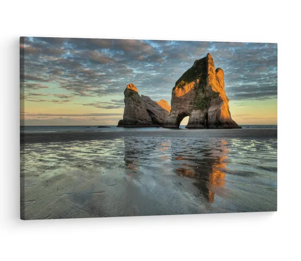 Multicolor_Islands_Wharariki_Beach,_Wooden_Framed_Canvas_Paintings_|_For_Living_Room_|_Bedroom_|_Office_|_Gallery_|_Ready_Wall_Mount_Canvas_Wall_Art_Painting_|_Size_-_12_X_18In,_Ct0986