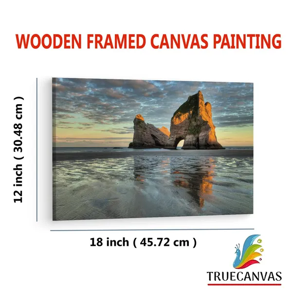 Multicolor_Islands_Wharariki_Beach,_Wooden_Framed_Canvas_Paintings_|_For_Living_Room_|_Bedroom_|_Office_|_Gallery_|_Ready_Wall_Mount_Canvas_Wall_Art_Painting_|_Size_-_12_X_18In,_Ct0986
