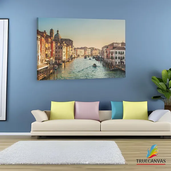 Multicolor_Grand_Canal,_Wooden_Framed_Canvas_Paintings_|_For_Living_Room_|_Bedroom_|_Office_|_Gallery_|_Ready_Wall_Mount_Canvas_Wall_Art_Painting_|_Size_-_12_X_18In,_Ct0992