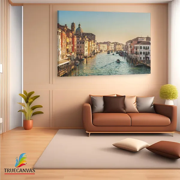 Multicolor_Grand_Canal,_Wooden_Framed_Canvas_Paintings_|_For_Living_Room_|_Bedroom_|_Office_|_Gallery_|_Ready_Wall_Mount_Canvas_Wall_Art_Painting_|_Size_-_12_X_18In,_Ct0992