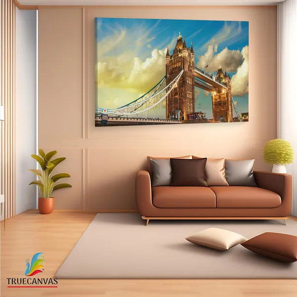 Multicolor_Tower_Bridge,_Wooden_Framed_Canvas_Paintings_|_For_Living_Room_|_Bedroom_|_Office_|_Gallery_|_Ready_Wall_Mount_Canvas_Wall_Art_Painting_|_Size_-_12_X_18In,_Ct0994