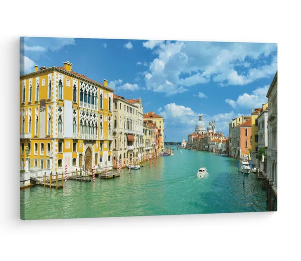 Multicolor_Grand_Canal,_Wooden_Framed_Canvas_Paintings_|_For_Living_Room_|_Bedroom_|_Office_|_Gallery_|_Ready_Wall_Mount_Canvas_Wall_Art_Painting_|_Size_-_12_X_18In,_Ct0996