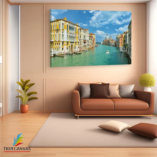 Multicolor_Grand_Canal,_Wooden_Framed_Canvas_Paintings_|_For_Living_Room_|_Bedroom_|_Office_|_Gallery_|_Ready_Wall_Mount_Canvas_Wall_Art_Painting_|_Size_-_12_X_18In,_Ct0996
