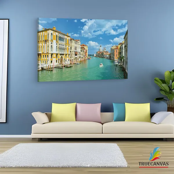 Multicolor_Grand_Canal,_Wooden_Framed_Canvas_Paintings_|_For_Living_Room_|_Bedroom_|_Office_|_Gallery_|_Ready_Wall_Mount_Canvas_Wall_Art_Painting_|_Size_-_12_X_18In,_Ct0996