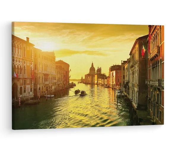 Multicolor_The_Grand_Canal_At_Sunset_Venice,_Wooden_Framed_Canvas_Paintings_|_For_Living_Room_|_Bedroom_|_Office_|_Gallery_|_Ready_Wall_Mount_Canvas_Wall_Art_Painting_|_Size_-_12_X_18In,_Ct0997