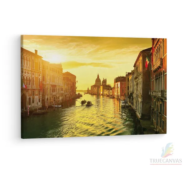 Multicolor_The_Grand_Canal_At_Sunset_Venice,_Wooden_Framed_Canvas_Paintings_|_For_Living_Room_|_Bedroom_|_Office_|_Gallery_|_Ready_Wall_Mount_Canvas_Wall_Art_Painting_|_Size_-_12_X_18In,_Ct0997