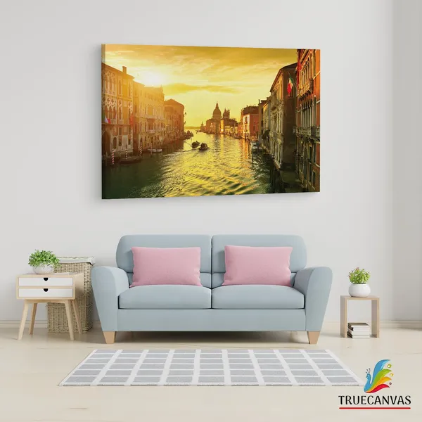 Multicolor_The_Grand_Canal_At_Sunset_Venice,_Wooden_Framed_Canvas_Paintings_|_For_Living_Room_|_Bedroom_|_Office_|_Gallery_|_Ready_Wall_Mount_Canvas_Wall_Art_Painting_|_Size_-_12_X_18In,_Ct0997