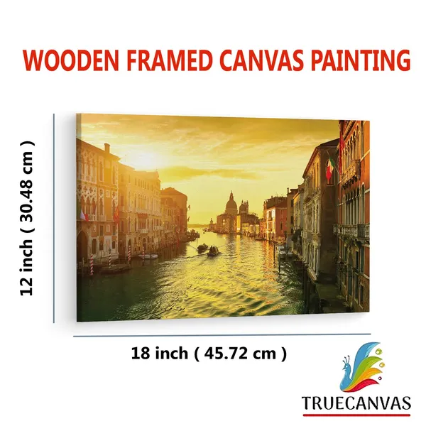Multicolor_The_Grand_Canal_At_Sunset_Venice,_Wooden_Framed_Canvas_Paintings_|_For_Living_Room_|_Bedroom_|_Office_|_Gallery_|_Ready_Wall_Mount_Canvas_Wall_Art_Painting_|_Size_-_12_X_18In,_Ct0997