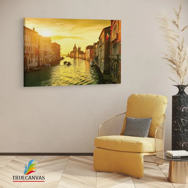 Multicolor_The_Grand_Canal_At_Sunset_Venice,_Wooden_Framed_Canvas_Paintings_|_For_Living_Room_|_Bedroom_|_Office_|_Gallery_|_Ready_Wall_Mount_Canvas_Wall_Art_Painting_|_Size_-_12_X_18In,_Ct0997