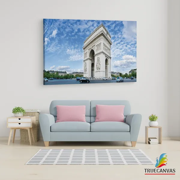 Multicolor_Arc_De_Triomphe,_Wooden_Framed_Canvas_Paintings_|_For_Living_Room_|_Bedroom_|_Office_|_Gallery_|_Ready_Wall_Mount_Canvas_Wall_Art_Painting_|_Size_-_12_X_18In,_Ct0998
