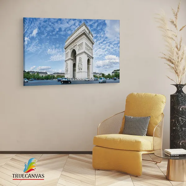 Multicolor_Arc_De_Triomphe,_Wooden_Framed_Canvas_Paintings_|_For_Living_Room_|_Bedroom_|_Office_|_Gallery_|_Ready_Wall_Mount_Canvas_Wall_Art_Painting_|_Size_-_12_X_18In,_Ct0998