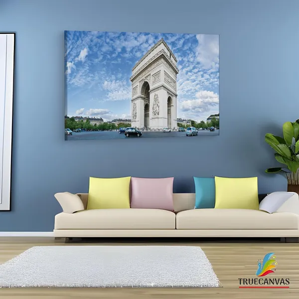 Multicolor_Arc_De_Triomphe,_Wooden_Framed_Canvas_Paintings_|_For_Living_Room_|_Bedroom_|_Office_|_Gallery_|_Ready_Wall_Mount_Canvas_Wall_Art_Painting_|_Size_-_12_X_18In,_Ct0998