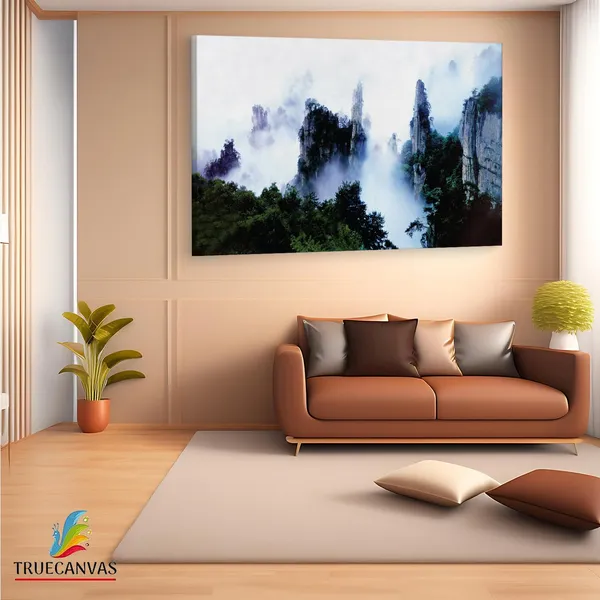 Multicolor_Tianzi_Mountain,_Wooden_Framed_Canvas_Paintings_|_For_Living_Room_|_Bedroom_|_Office_|_Gallery_|_Ready_Wall_Mount_Canvas_Wall_Art_Painting_|_Size_-_12_X_18In,_Ct0999