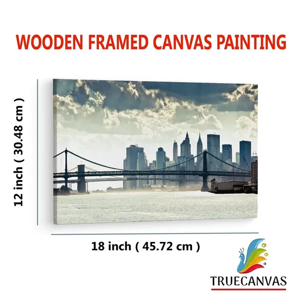 Multicolor_Manhattan_Bridge,_Wooden_Framed_Canvas_Paintings_|_For_Living_Room_|_Bedroom_|_Office_|_Gallery_|_Ready_Wall_Mount_Canvas_Wall_Art_Painting_|_Size_-_12_X_18In,_Ct1000