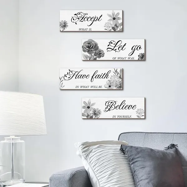 Multicolor_Dly_Lifestyle_4_Pcs_Black_And_White_Flower_Wall_Decor,_Wooden_Inspirational_Wall_Art_Decorations_|_For_Bathroom,_Living_Room,_Bedroom,Home_Spa_And_Laundry_Decor,_12_X_4_Inch,_Dl039