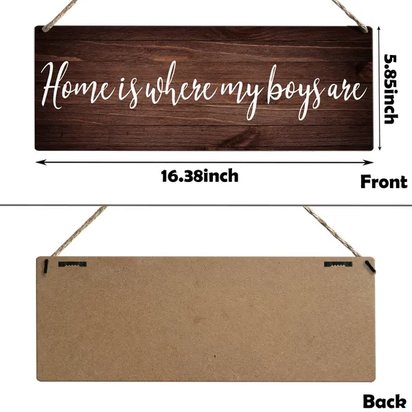 Multicolor_Mom_Gifts,_New_Mom_Gifts,_Home_Is_Where_My_Boys_Are_Wood_Sign_Decor,_Funny_Mothers_Day_Gifts_Idea_|_For_Mom_Mother_Mama,_Farmhouse_Wall_Hanging_Decoration_|_For_Home_Bedroom_16.38_X_5.85_Inch