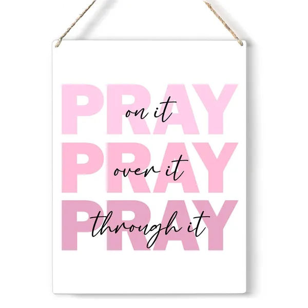 Multicolor_Pink_Christian_Gifts_|_For_Women,_Pink_Dorm_Decor,_Pink_Room_Decor_|_For_Teen_Girls,_Pink_Bathroom_Room_Home_Office_Decor,_Pink_Christmas_Decor,_Pray_On_It_Sign_8_X_10_Inches