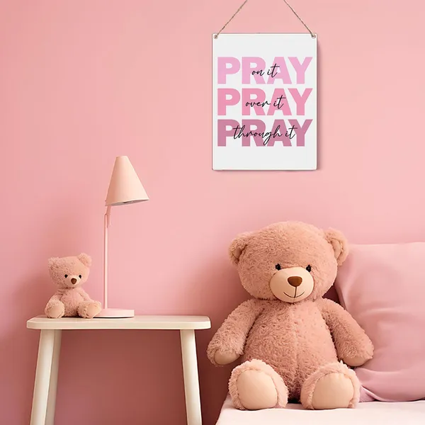 Multicolor_Pink_Christian_Gifts_|_For_Women,_Pink_Dorm_Decor,_Pink_Room_Decor_|_For_Teen_Girls,_Pink_Bathroom_Room_Home_Office_Decor,_Pink_Christmas_Decor,_Pray_On_It_Sign_8_X_10_Inches