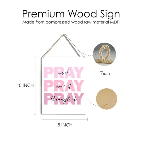 Multicolor_Pink_Christian_Gifts_|_For_Women,_Pink_Dorm_Decor,_Pink_Room_Decor_|_For_Teen_Girls,_Pink_Bathroom_Room_Home_Office_Decor,_Pink_Christmas_Decor,_Pray_On_It_Sign_8_X_10_Inches