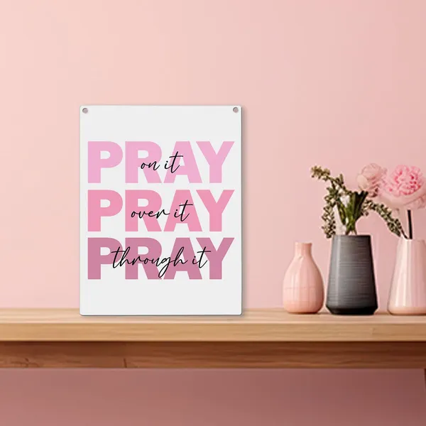 Multicolor_Pink_Christian_Gifts_|_For_Women,_Pink_Dorm_Decor,_Pink_Room_Decor_|_For_Teen_Girls,_Pink_Bathroom_Room_Home_Office_Decor,_Pink_Christmas_Decor,_Pray_On_It_Sign_8_X_10_Inches