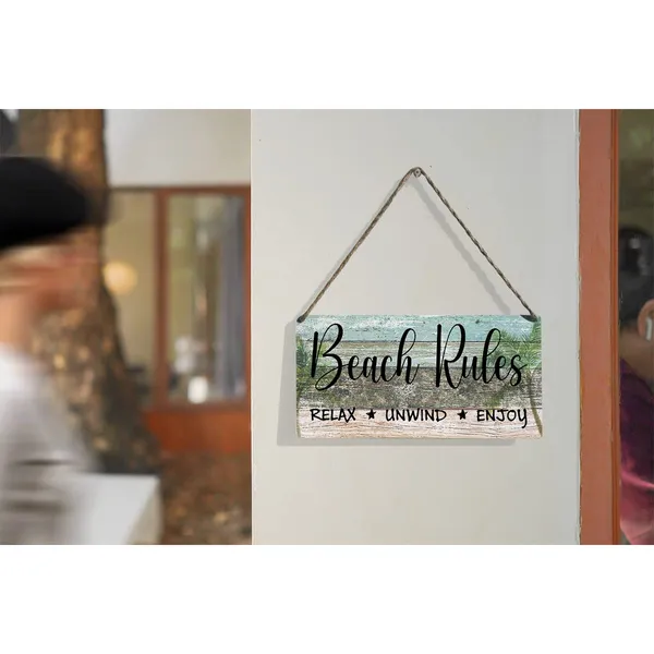 Multicolor_Beach_Rules_Wood_Sign_Summer_Beach_Wooden_Signs_Rustic_Hanging_Plaque_Home_Wall_Art_12"_X_6"_Sign_Wall_Decor_|_For_Home_Outdoor