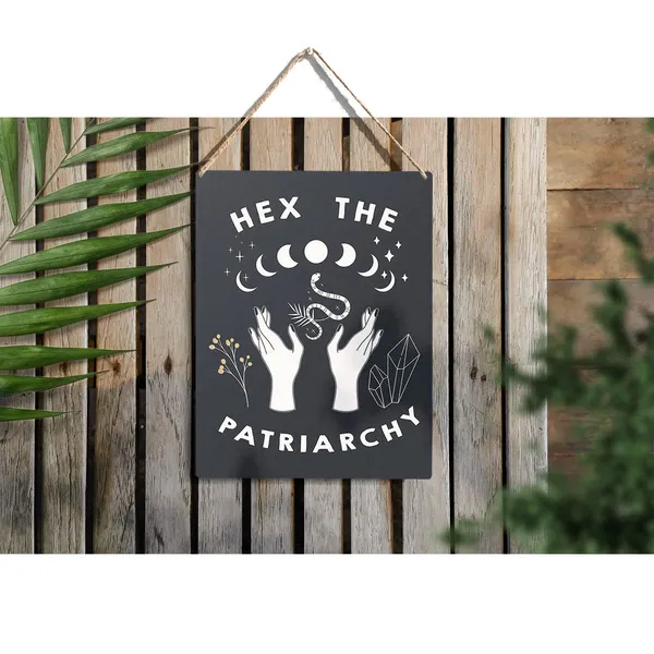 Multicolor_Feminist_Witch_Wood_Sign_Moon_Empowered_Woman_Feminist_Witch_Wooden_Signs_Rustic_Hanging_Plaque_Wall_Art_"8_X_10"_Sign_Wall_Decor_|_For_Halloween_Home