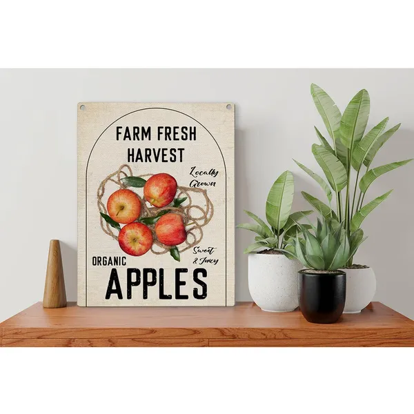 Multicolor_Kitchen_Apples_Wood_Sign_Cherries_Truck_Wooden_Signs_Rustic_Summer_Hanging_Plaque_Home_Wall_Art_8"_X_10"_Sign_Wall_Decor_|_For_Home_Farmhouse_Kitchen