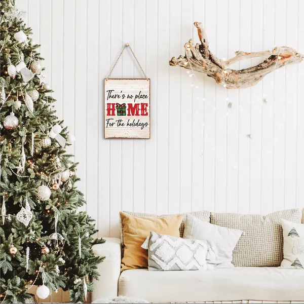 Multicolor_There'S_No_Place_Like_Home_|_For_The_Holidays_Christmas_Vibes_Decorations_Wood_Sign_Winter_Decoration_Rustic_Hanging_Plaque_Home_Wall_Art_8"_X_10"_Sign_Wall_Decor_|_For_Farmhouse_Home_Kitchen