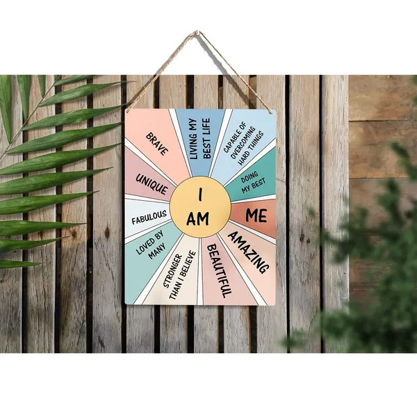 Multicolor_I_Am_Positive_Affirmations_Wood_Sign_Mental_Health_Wooden_Signs_Rustic_Hanging_Plaque_Home_Office_Wall_Art_"8_X_10",_Perfect_Sign_Wall_Decor_|_For_Home_Therapist_Office