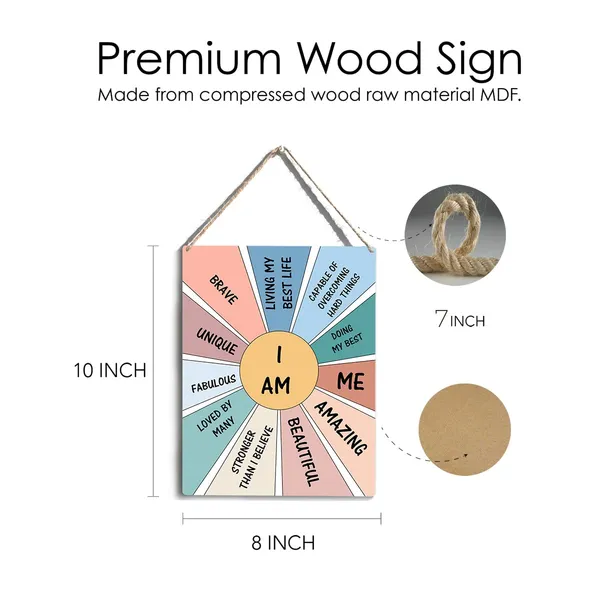 Multicolor_I_Am_Positive_Affirmations_Wood_Sign_Mental_Health_Wooden_Signs_Rustic_Hanging_Plaque_Home_Office_Wall_Art_"8_X_10",_Perfect_Sign_Wall_Decor_|_For_Home_Therapist_Office