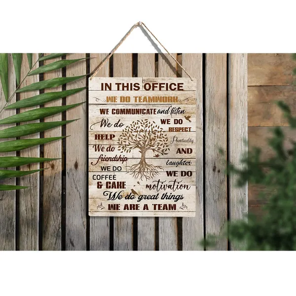 Multicolor_Inspirational_Quote_Tree_Wood_Sign_In_This_Office_We_Are_A_Team_Wooden_Signs_Rustic_Hanging_Plaque_Home_Wall_Art_8"_X_10"_Sign_Wall_Decor_|_For_Home_Office