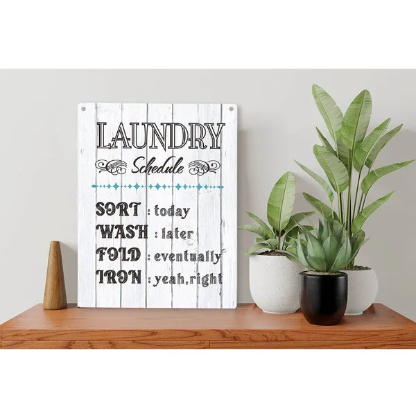 Multicolor_Rustic_Laundry_Schedule_Wood_Sign_The_Laundry_Rules_Wooden_Signs_Rustic_Hanging_Plaque_Home_Wall_Art_"8_X_10",_Perfect_Sign_Wall_Decor_|_For_Bathroom_Laundry_Room
