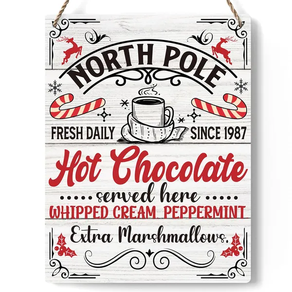 Multicolor_North_Pole_Hot_Chocolate_Served_Here_Farmhouse_Christmas_Vibes_Decorations_Wood_Sign_Winter_Decoration_Wooden_Signs_Rustic_Hanging_Plaque_Home_Wall_Art_8"_X_10"_Sign_Wall_Decor_|_For_Home_Kitchen