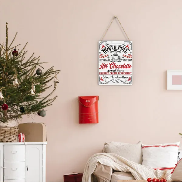 Multicolor_North_Pole_Hot_Chocolate_Served_Here_Farmhouse_Christmas_Vibes_Decorations_Wood_Sign_Winter_Decoration_Wooden_Signs_Rustic_Hanging_Plaque_Home_Wall_Art_8"_X_10"_Sign_Wall_Decor_|_For_Home_Kitchen