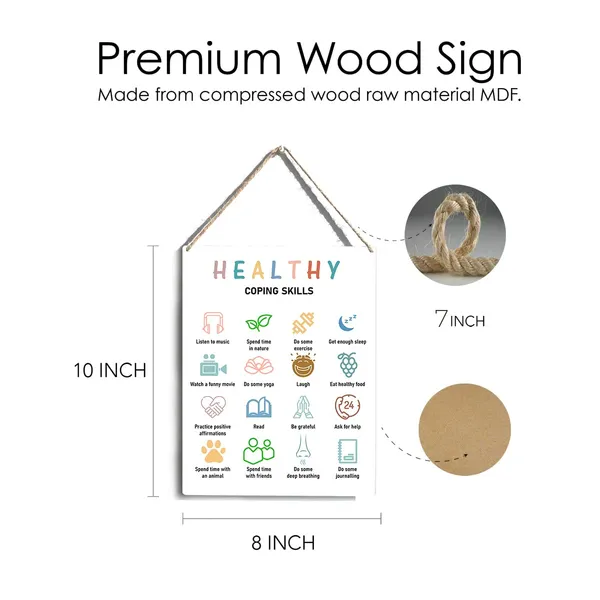 Multicolor_Healthy_Coping_Skills_Wood_Sign_Mental_Health_Wooden_Signs_Rustic_Hanging_Plaque_Home_Office_Wall_Art_"8_X_10",_Perfect_Sign_Wall_Decor_|_For_Home_Therapist_Office