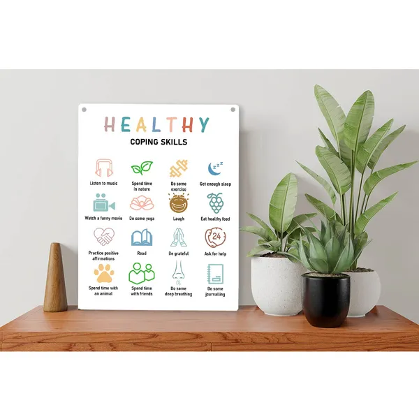 Multicolor_Healthy_Coping_Skills_Wood_Sign_Mental_Health_Wooden_Signs_Rustic_Hanging_Plaque_Home_Office_Wall_Art_"8_X_10",_Perfect_Sign_Wall_Decor_|_For_Home_Therapist_Office