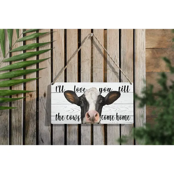 Multicolor_I_Will_Love_You_Till_The_Cows_Come_Home_Wood_Sign_Cow_Wooden_Signs_Rustic_Hanging_Plaque_Home_Wall_Art_12"_X_6"_Sign_Wall_Decor_|_For_Home