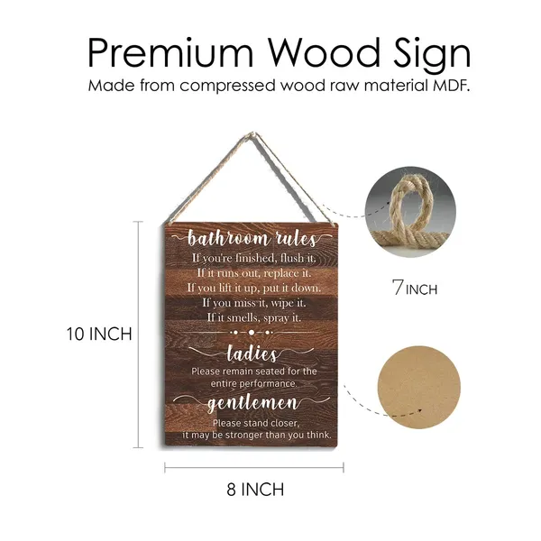 Multicolor_Bathroom_Rules_Please_Remain_Seated_Wood_Sign_Bathroom_Wooden_Signs_Rustic_Hanging_Plaque_Home_Wall_Art_8"_X_10"_Sign_Wall_Decor_|_For_Home