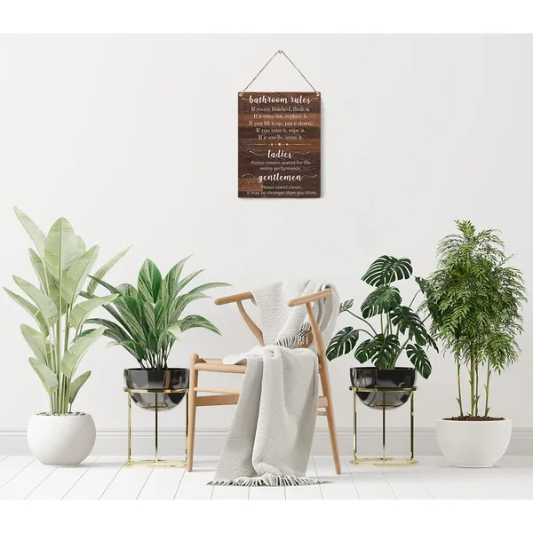 Multicolor_Bathroom_Rules_Please_Remain_Seated_Wood_Sign_Bathroom_Wooden_Signs_Rustic_Hanging_Plaque_Home_Wall_Art_8"_X_10"_Sign_Wall_Decor_|_For_Home