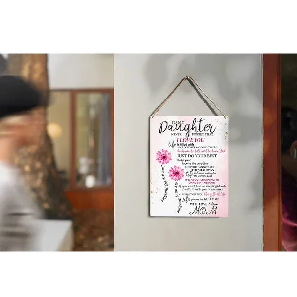 Multicolor_Daughter_You_Are_My_Sunshine_Wood_Sign_To_My_Daughter_Flowers_Wooden_Signs_Rustic_Hanging_Plaque_Home_Wall_Art_"8_X_10"_Floral_Daughter_Sign_Wall_Decor_|_For_Home_Bedroom
