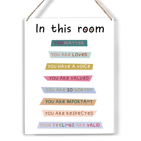 Multicolor_Colorful_In_This_Room_You_Matter_Wood_Sign_Inspirational_Quote_Wooden_Signs_Rustic_Hanging_Plaque_Home_Wall_Art_8"_X_10"_Sign_Wall_Decor_|_For_Home_Classroom