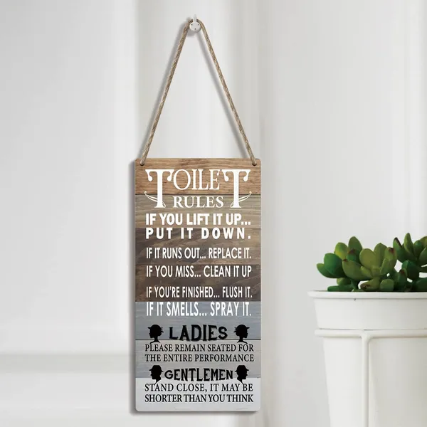 Multicolor_Toilet_Rules_If_It_Runs_Out_Replace_It_Wood_Sign_Bathroom_Wooden_Signs_Rustic_Hanging_Plaque_Home_Wall_Art_6"_X_12"_Sign_Wall_Decor_|_For_Home_Bathroom