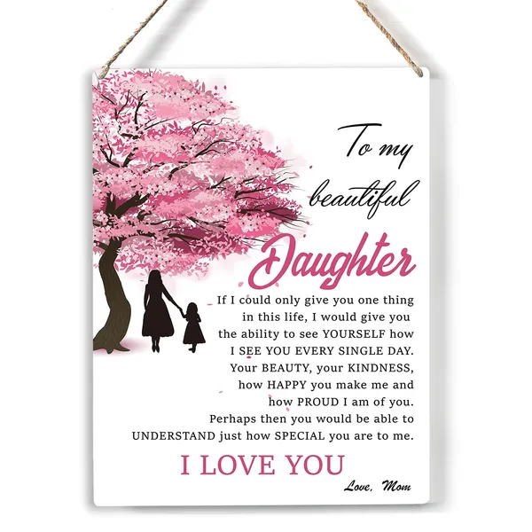 Multicolor_Daughter_I_Love_You_Wood_Sign_To_My_Beautiful_Daughter_Wooden_Signs_Rustic_Hanging_Plaque_Home_Wall_Art_"8_X_10",_Pink_Daughter_Sign_Wall_Decor_|_For_Home_Bedroom