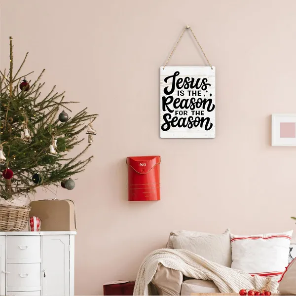 Multicolor_Rustic_Christmas_Sign_Jesus_Is_The_Reason_|_For_The_Season_Decor_Sign_Winter_Decoration_Wooden_Signs_Rustic_Hanging_Plaque_Home_Wall_Art_8"_X_10"_Sign_Wall_Decor_|_For_Farmhouse_Home_Kitchen