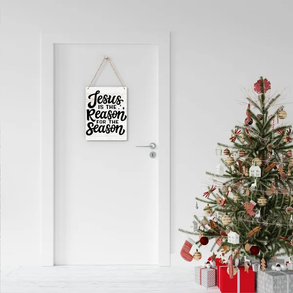 Multicolor_Rustic_Christmas_Sign_Jesus_Is_The_Reason_|_For_The_Season_Decor_Sign_Winter_Decoration_Wooden_Signs_Rustic_Hanging_Plaque_Home_Wall_Art_8"_X_10"_Sign_Wall_Decor_|_For_Farmhouse_Home_Kitchen
