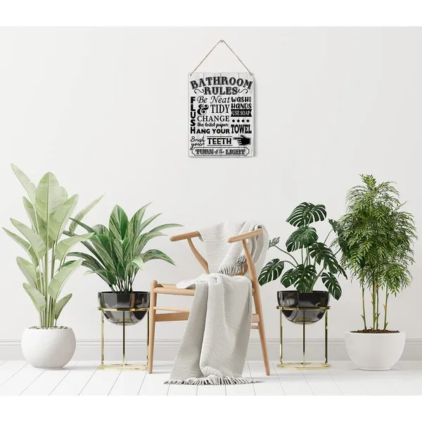 Multicolor_Bathroom_Rules_Wood_Sign_Wash_Your_Hands_Wooden_Signs_Rustic_Hanging_Plaque_Home_Wall_Art_8"_X_10"_Sign_Wall_Decor_|_For_Home_Bathroom